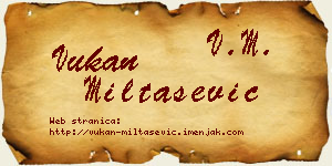 Vukan Miltašević vizit kartica